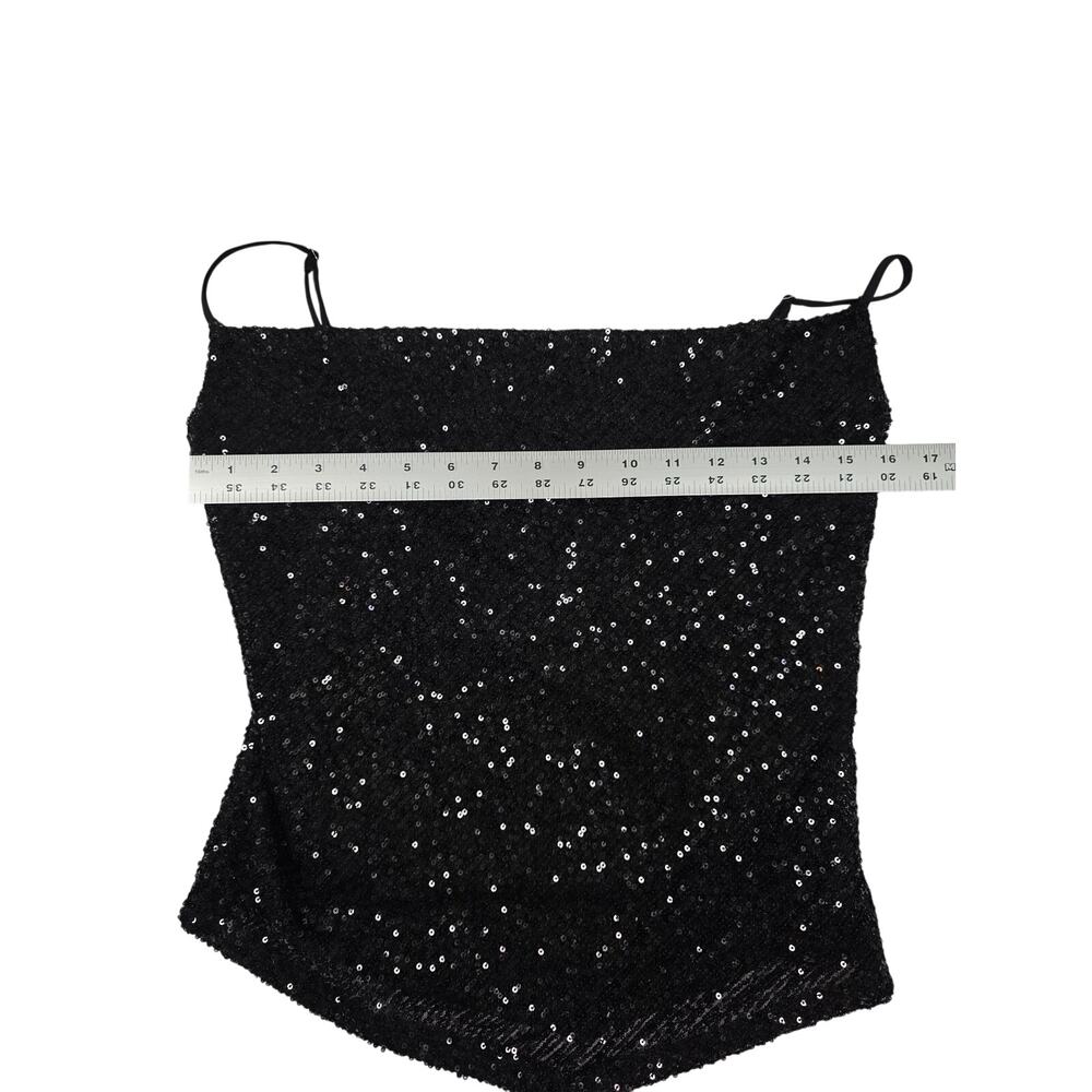 NWT XS‎ Leith Black Sequin Spaghetti Strap Lined Top - Picture 10 of 10